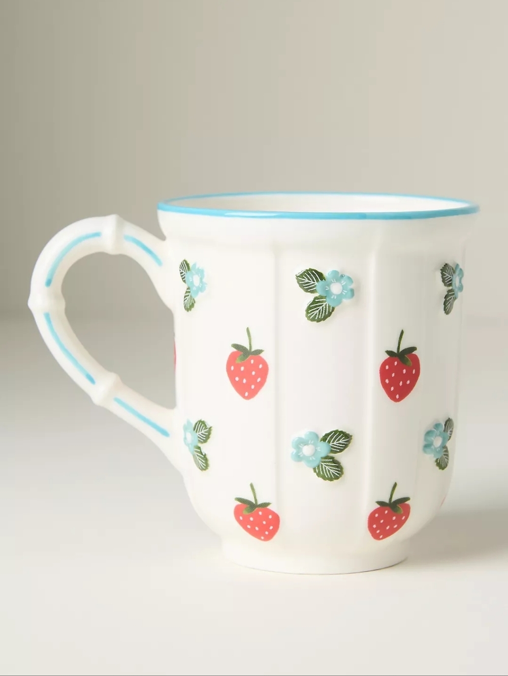 Anthropologie Tilly Stoneware Mug Strawberries